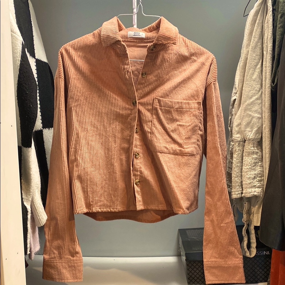 Ardene Corduroy Shirt in Peach